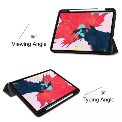 Just in Case Trifold Case With Pen Slot hoes geschikt voor iPad Pro 11 inch (2018 2020 2021 2022) - zwart