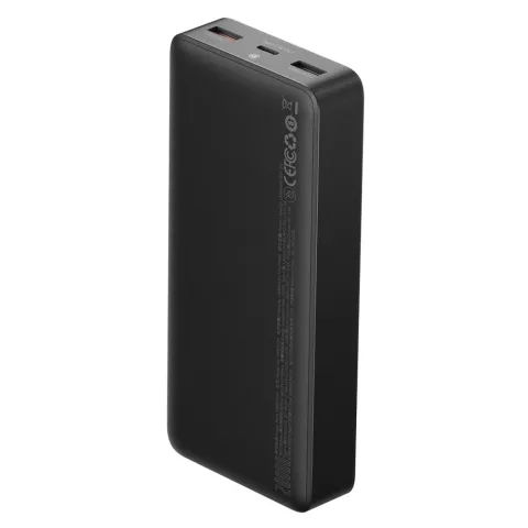 Baseus Bipow Powerbank 20000mAh 25W Quick Charge Dual USB-A en USB-C poort en kabel - Zwart