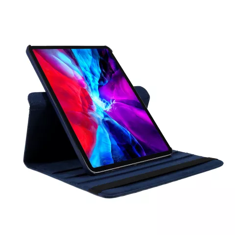 Lederen Litchi Grain iPad Pro 12.9-inch (2018 2020 2021 2022) Hoes Draaibare Case met Cover - Blauw
