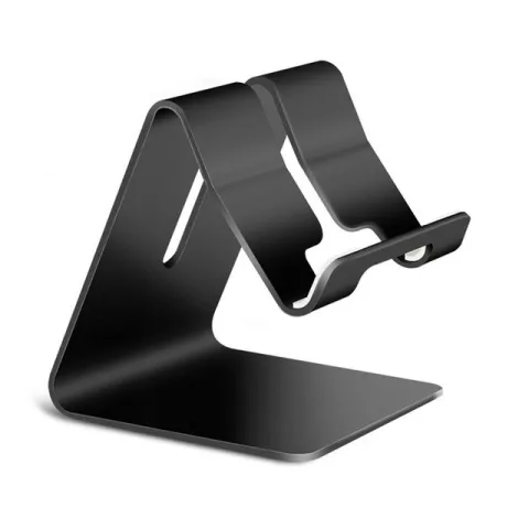 Mobiel / GSM design standaard universeel aluminium geschikt voor iPhone bureau houder - mat zwart