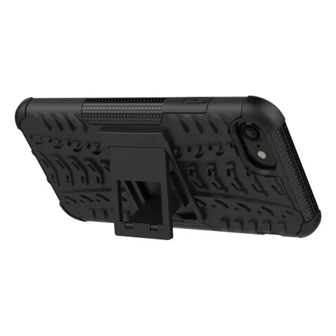 Zwarte hybride standaard case iPhone 7 8 SE 2020 SE 2022 hoesje cover shockproof