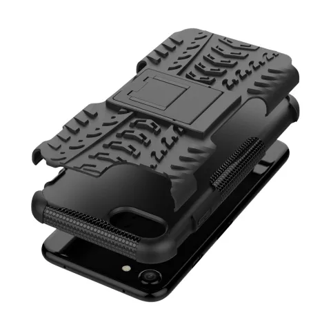 Zwarte hybride standaard case iPhone 7 8 SE 2020 SE 2022 hoesje cover shockproof