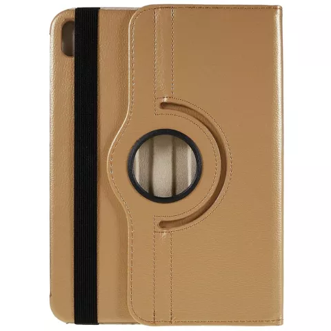 360 Rotating bookcase kunstleer hoes voor iPad 10e gen 10.9 inch 2022 - goud