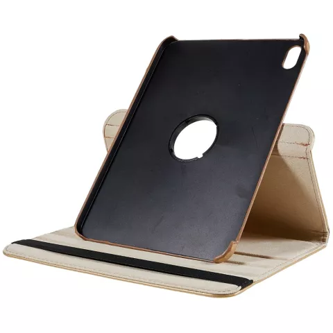 360 Rotating bookcase kunstleer hoes voor iPad 10e gen 10.9 inch 2022 - goud