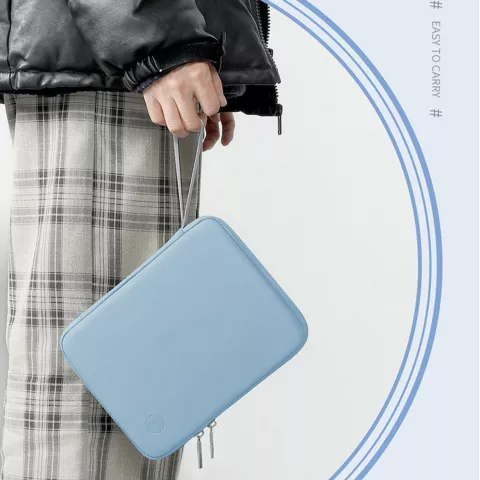 Sleeve Pouch kunstleer hoes voor iPad Pro 12.9 inch (2018 2020 2021 2022) - lichtblauw