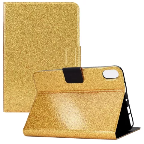 Glitter Bookcase kunstleer hoes voor iPad 10e gen 10.9 inch 2022 - goud