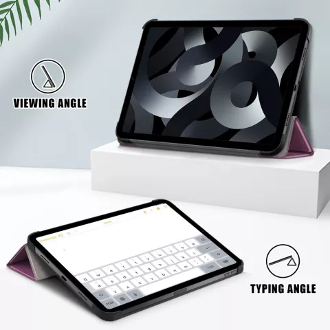 Trifold kunstleer hoes voor iPad 10e gen 10.9 inch 2022 - paars