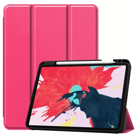 Trifold kunstleer hoes voor iPad Pro 11 inch (2018 2020 2021 2022) &amp; iPad Air 4 en iPad Air 5 - roze