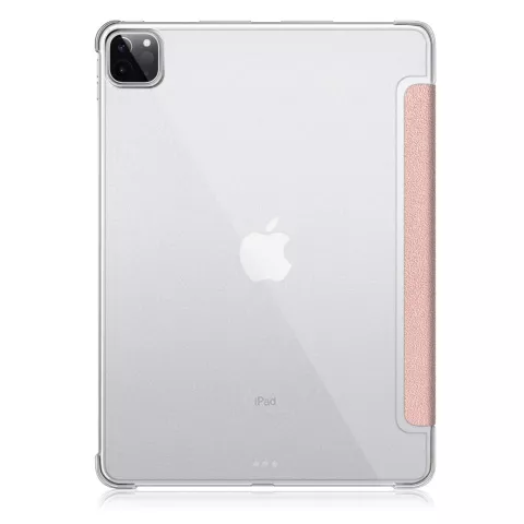Trifold kunstleer hoes voor iPad Pro 12.9 inch (2018 2020 2021 2022) - rose-gold