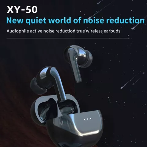 XY Draadloze oortjes Bluetooth oordopjes In-Ear TWS ANC Active Noise Canceling Earbuds - Zwart