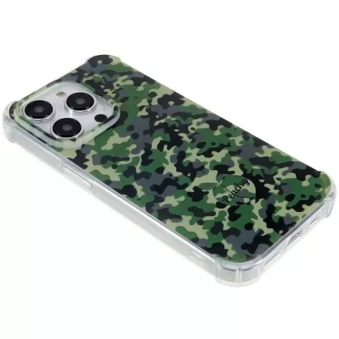 Leger Camouflage Survivor TPU hoesje voor iPhone 14 Pro - Army Groen