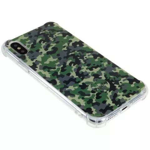 Leger Camouflage Survivor TPU hoesje voor iPhone X en XS - Army Groen