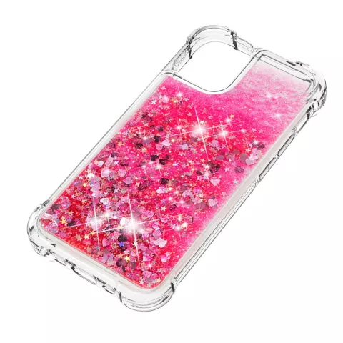 Glitter TPU met versterkte hoeken hoesje voor iPhone 11 Pro Max - transparant roze