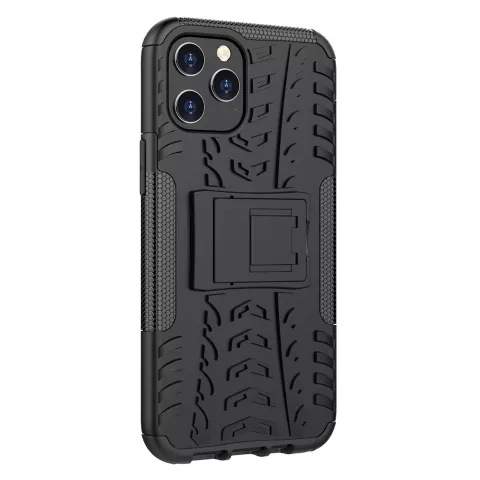 Shockproof kickstand anti-slip kunststof en TPU hoesje voor iPhone 12 Pro Max - zwart