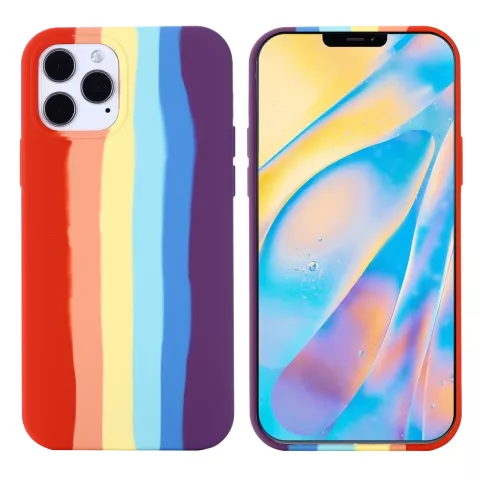 Rainbow Pride siliconen hoesje voor iPhone 11 Pro - pastel