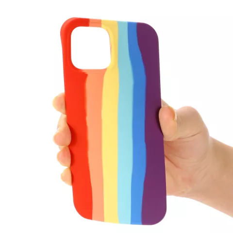 Rainbow Pride siliconen hoesje voor iPhone 11 Pro - pastel