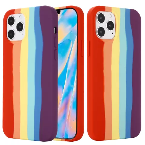 Rainbow Pride siliconen hoesje voor iPhone 11 Pro Max - pastel