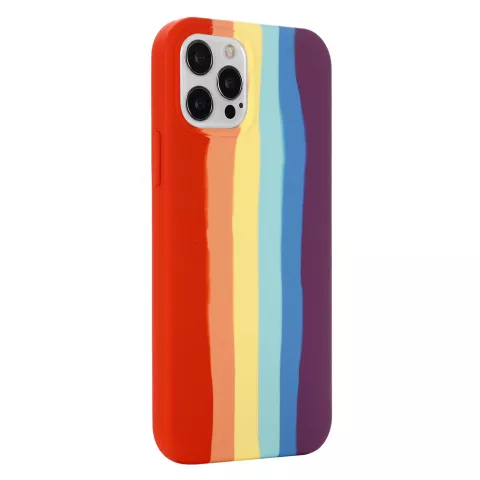 Rainbow Pride siliconen hoesje voor iPhone 12 Pro Max - pastel