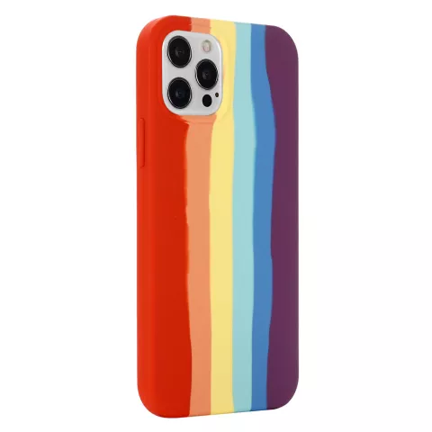 Rainbow Pride siliconen hoesje voor iPhone 13 Pro Max - pastel