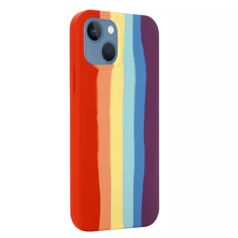 Rainbow Pride siliconen hoesje voor iPhone 13 mini - pastel