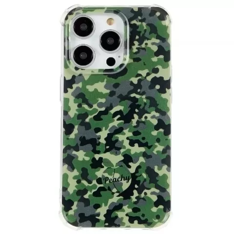 Camo Survivor TPU met versterkte hoeken hoesje voor iPhone 15 Pro  - Army Green