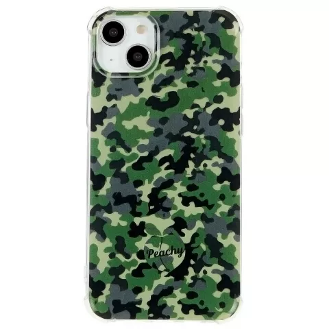 Camo Survivor TPU met versterkte hoeken hoesje voor iPhone 15 Plus - Army Green