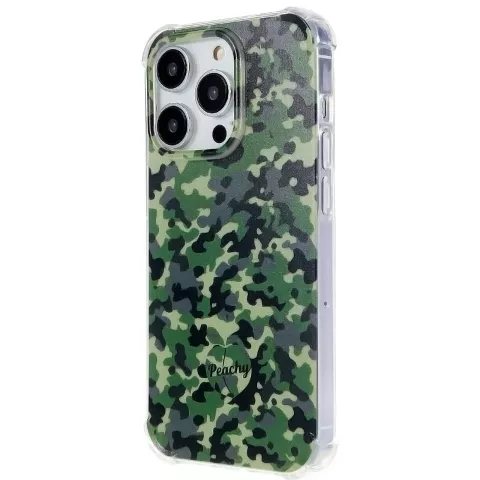 Camo Survivor TPU met versterkte hoeken hoesje voor iPhone 15 Pro Max - Army Green