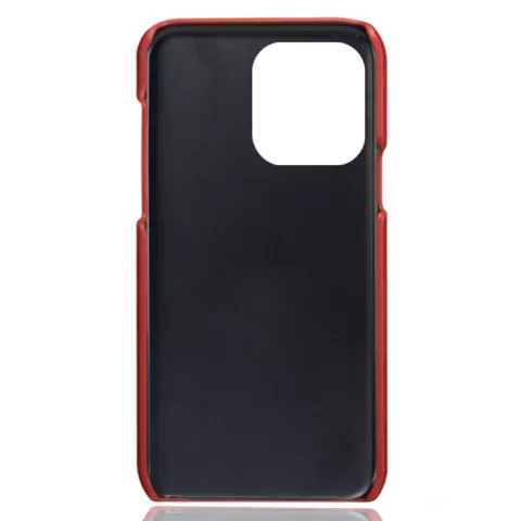 Duo Cardslot Wallet vegan leather hoesje voor iPhone 15 Pro  - rood