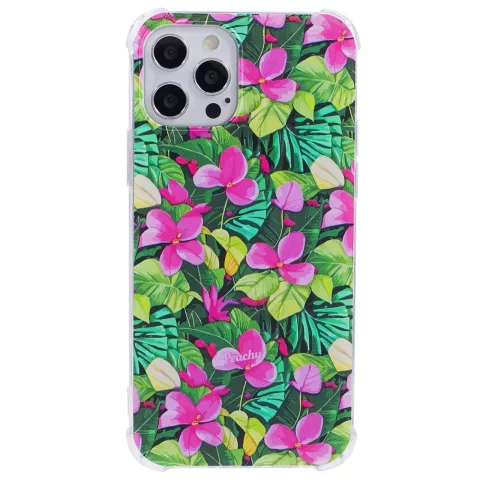 Tropical Leaves &amp; Flowers TPU met versterkte hoeken hoesje voor iPhone 11 Pro Max