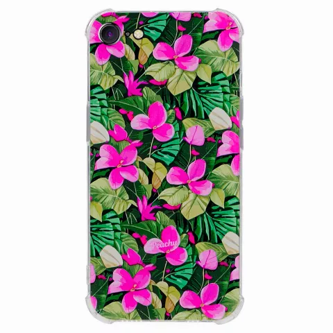 Tropical Leaves &amp; Flowers TPU met versterkte hoeken hoesje voor iPhone 7, 8, SE 2020 en SE 2022