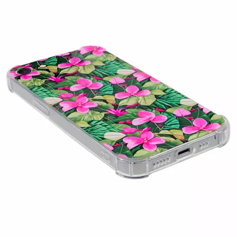 Tropical Leaves &amp; Flowers TPU met versterkte hoeken hoesje voor iPhone 7, 8, SE 2020 en SE 2022