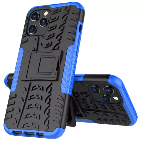 Shockproof kickstand anti-slip kunststof en TPU hoesje voor iPhone 12 Pro Max - blauw