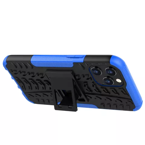 Shockproof kickstand anti-slip kunststof en TPU hoesje voor iPhone 12 Pro Max - blauw