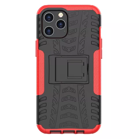 Shockproof kickstand anti-slip kunststof en TPU hoesje voor iPhone 12 Pro Max - rood