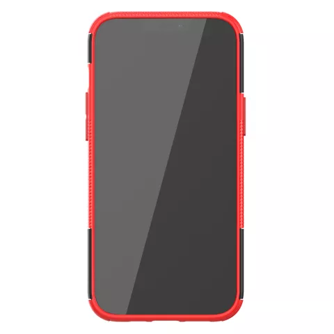 Shockproof kickstand anti-slip kunststof en TPU hoesje voor iPhone 12 Pro Max - rood