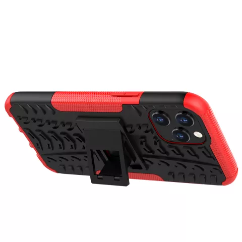 Shockproof kickstand anti-slip kunststof en TPU hoesje voor iPhone 12 Pro Max - rood