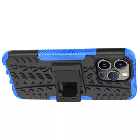 Shockproof Kickstand anti-slip kunststof en TPU hoesje voor iPhone 15 Pro Max - blauw
