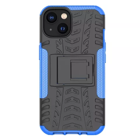 Shockproof Kickstand anti-slip kunststof en TPU hoesje voor iPhone 15 - blauw