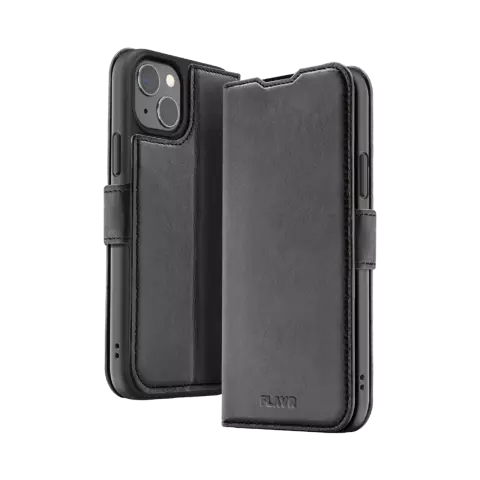 FLAVR Leather Wallet Case Recycled hoesje voor iPhone 15 - Zwart