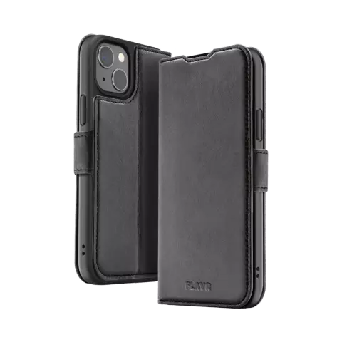 FLAVR Leather Wallet Case Recycled hoesje geschikt voor iPhone 15 - Zwart