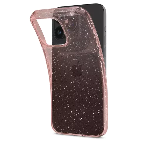 Spigen Liquid Crystal Glitter hoesje geschikt voor iPhone 15 Pro - Transparant Roze