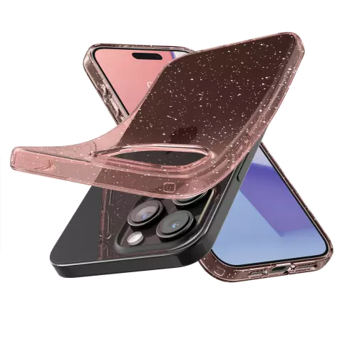 Spigen Liquid Crystal Glitter hoesje voor iPhone 15 Pro - Transparant Roze