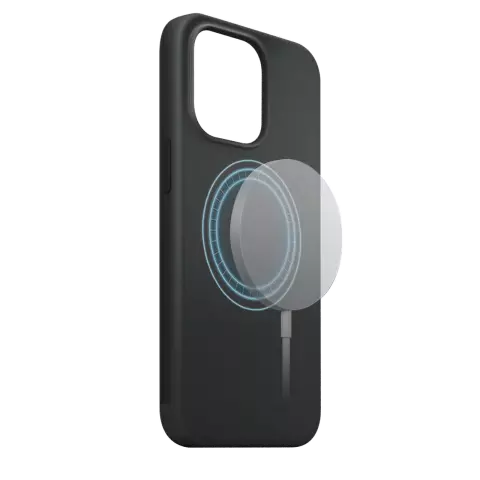 Xqisit NP Silicone Case Anti Bac Magnet Recycled hoesje geschikt voor iPhone 15 Pro Max - Zwart