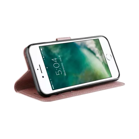 Xqisit NP Wallet case Viskan hoesje geschikt voor iPhone 6, 6s, 7, 8, SE 2020 en SE 2022 - rose gold colored