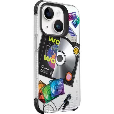 Laut Pop retro music hoesje voor iPhone 15 - Kleurrijk