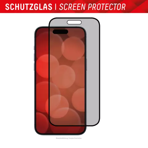 Displex Privacy Glass Screenprotector voor iPhone 15 - Transparant