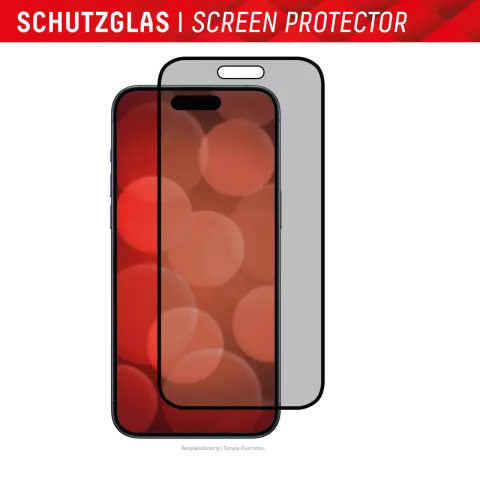 Displex Privacy Glass Screenprotector geschikt voor iPhone 15 - Transparant