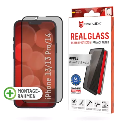 Displex Privacy Glass FC Screenprotector geschikt voor iPhone 14 - Transparant