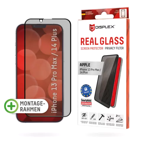 Displex Privacy Glass FC Screenprotector voor iPhone 14 Plus - Transparant