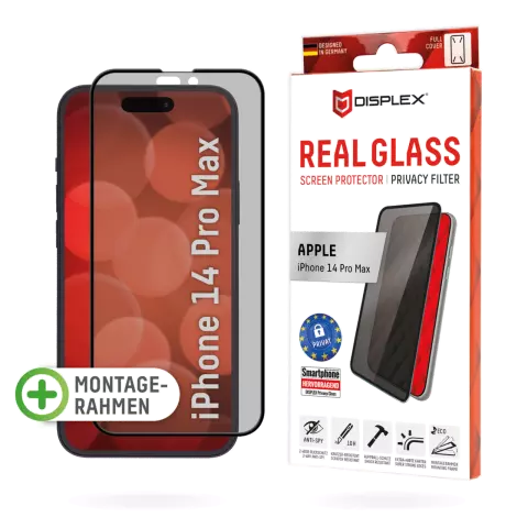 Displex Privacy Glass FC Screenprotector voor iPhone 14 Pro Max - Transparant
